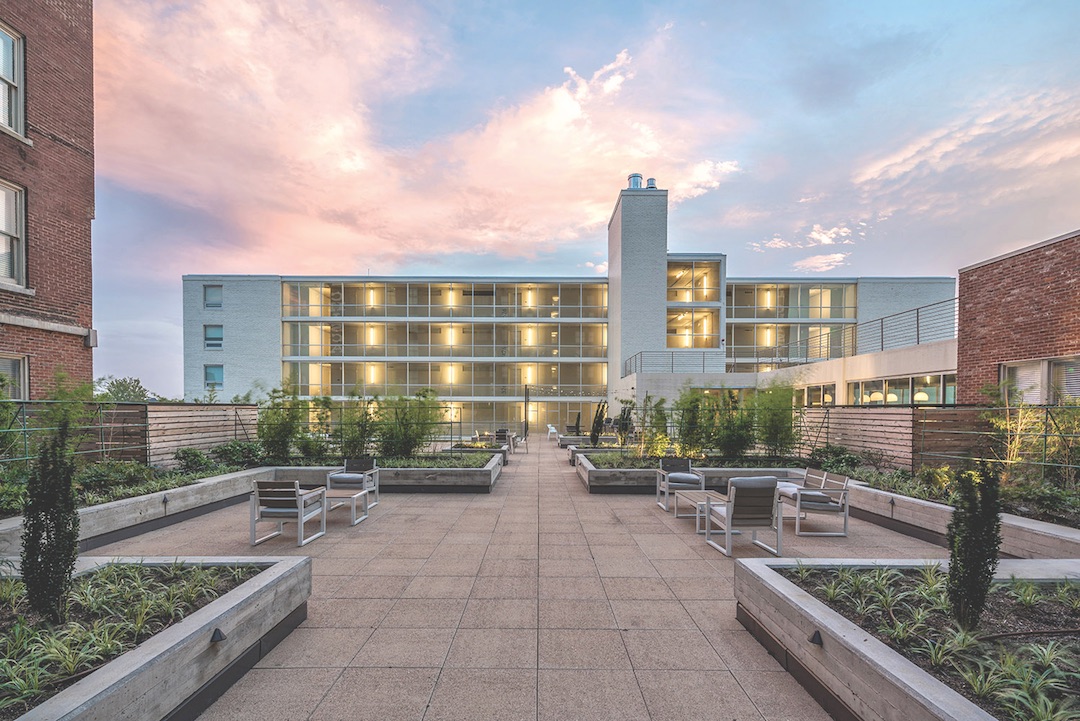 The courtyard where the demolished ballroom once stood