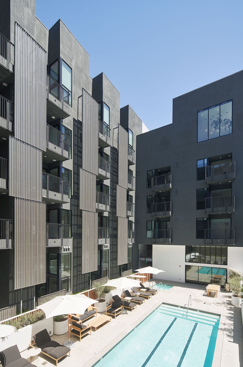 The Line Lofts pool courtyard