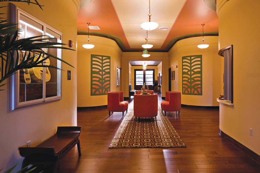 The current Ka Makani Community Center lobby entry following rehabilitation.