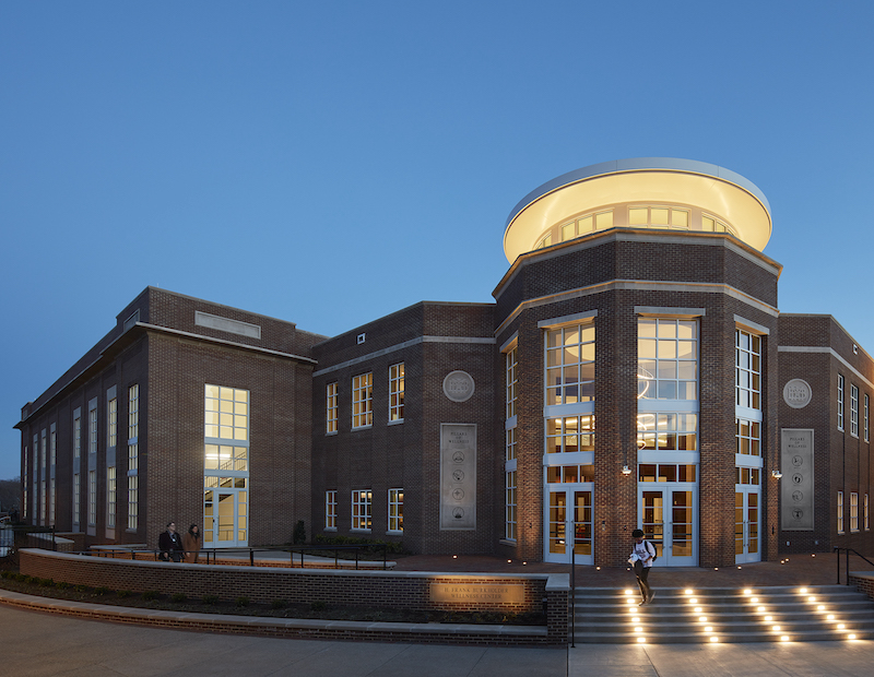 Montgomery Bell Academy H. Frank Burkholder Wellness Center exterior at night