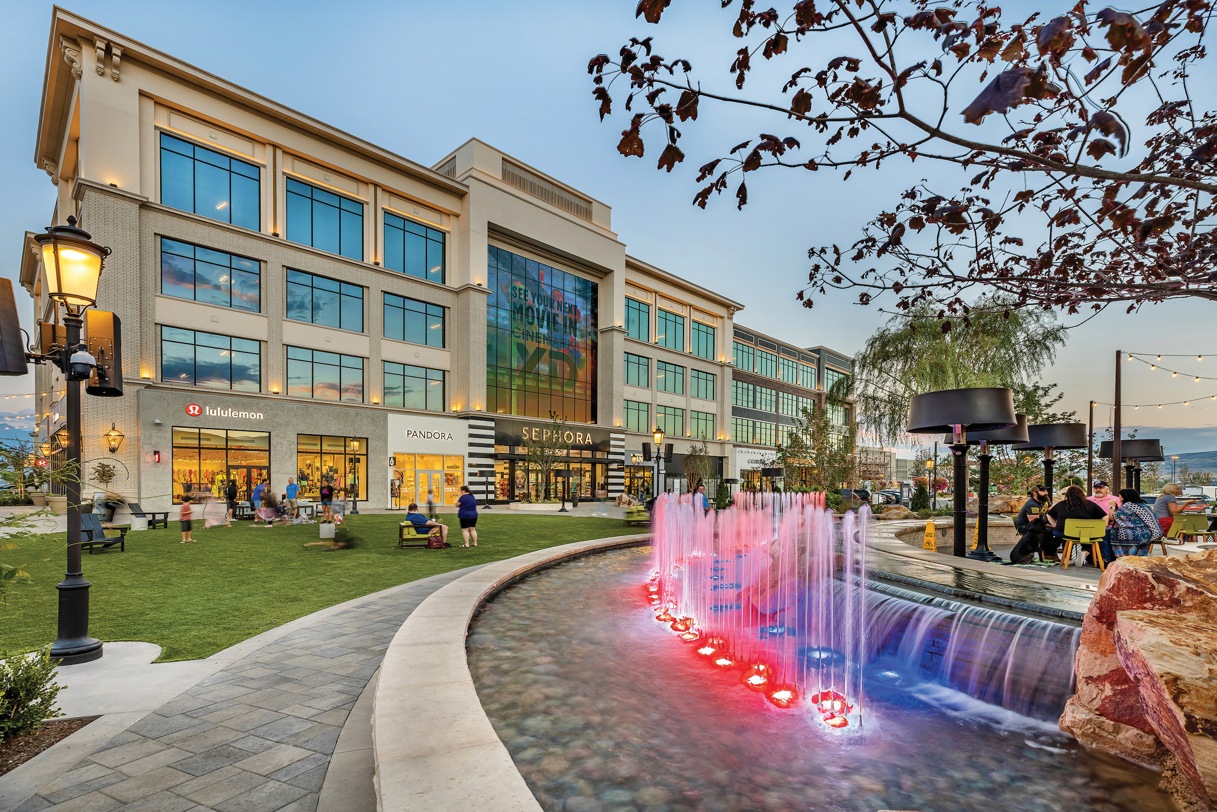 top retail design trends for 2023-2024, Mountain View Village in Utah Photo by Alex Drone Photography