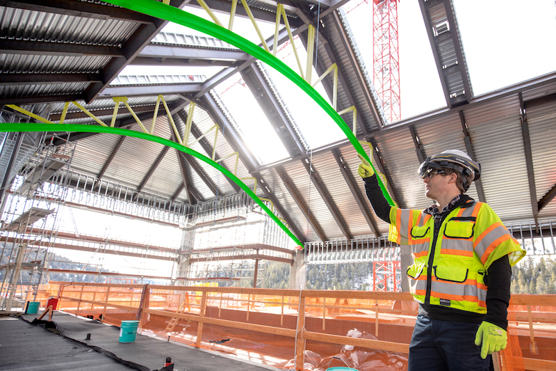 Front line worker using XR10 mixed reality headset