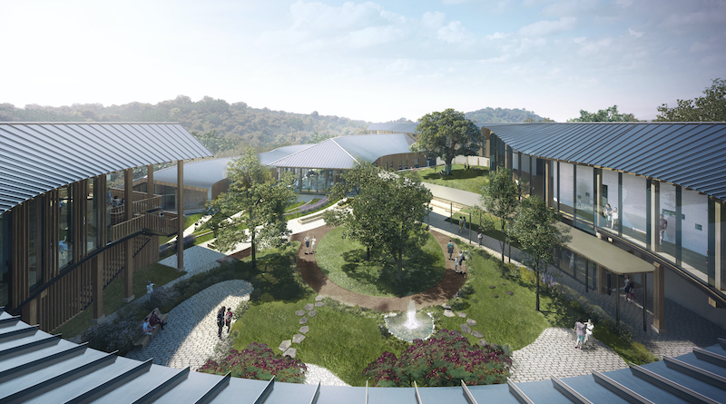 An aerial rendering of Ohana Center for Health