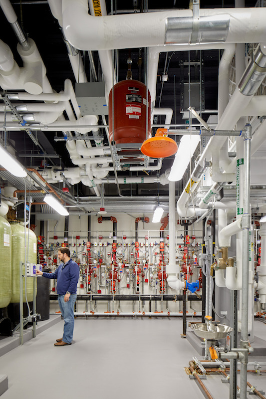 Part of the mechanical/electrical works inside the Operations Center