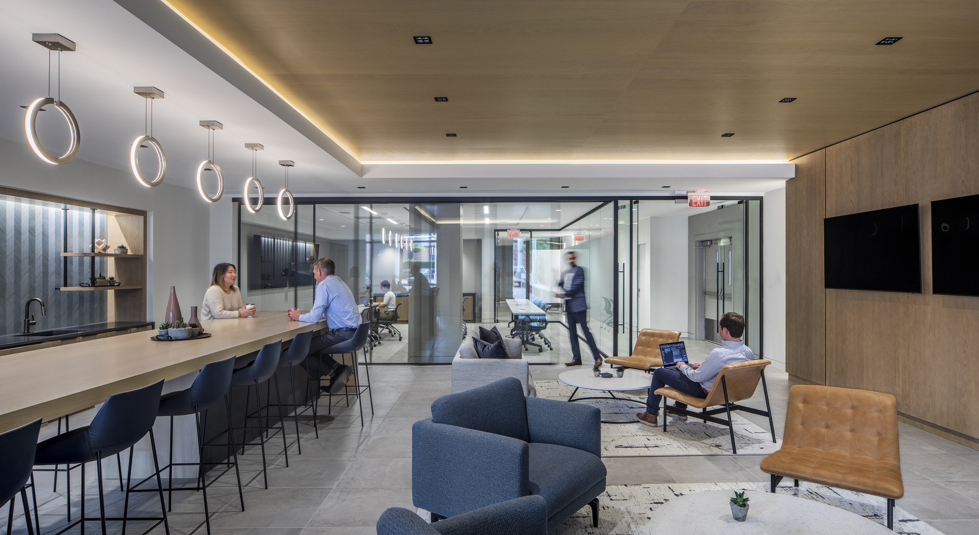 Hybrid workplace modern office-goers