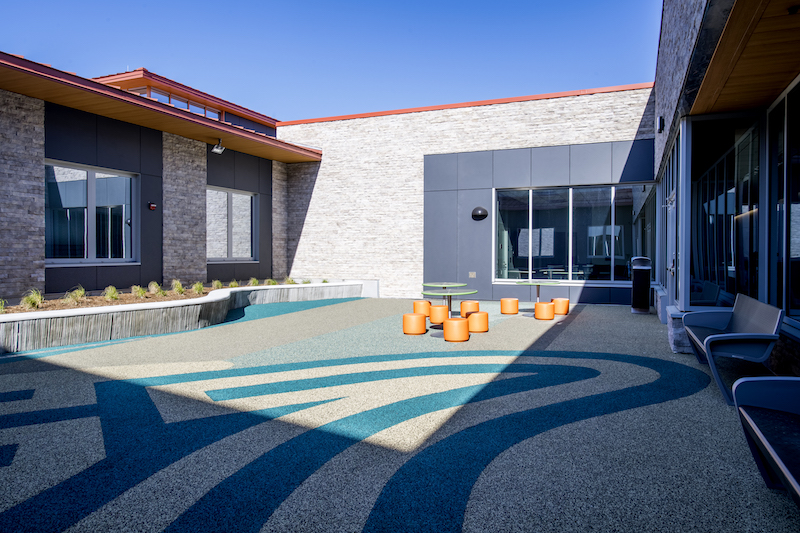 Outdoor courtyard space at the VTCC