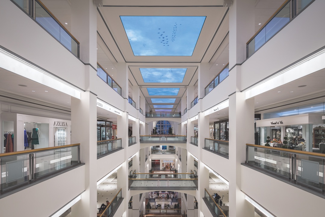 900 North Michigan Avenue's digital ceiling display