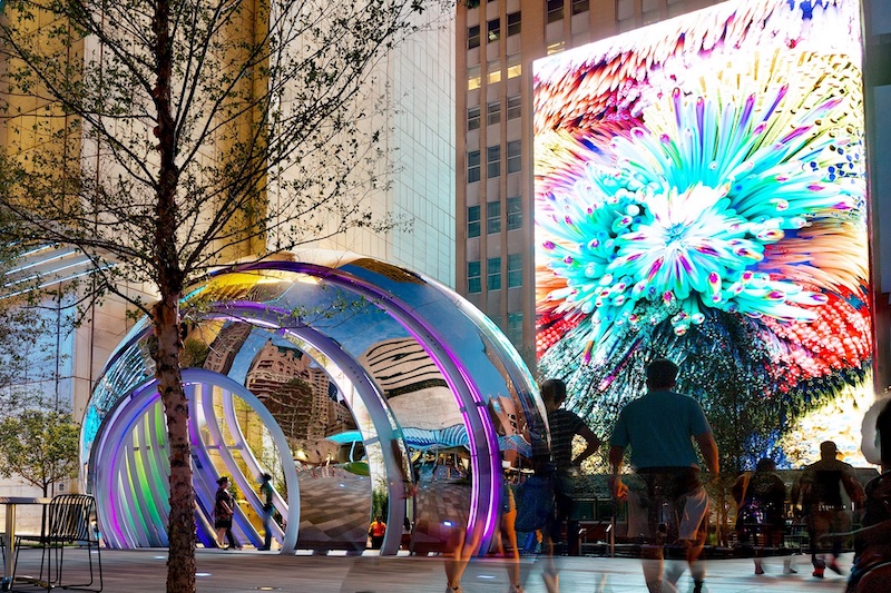 AT&T Discovery District globe and media wall