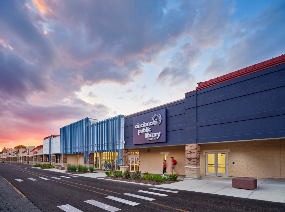 Abandoned T.J. Maxx converted into Cincinnati & Hamilton County Public Library, GBBN architects