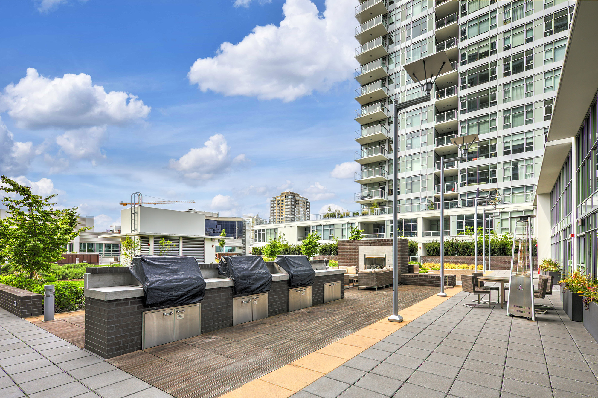 Exterior of Contemporary high-rise apartment building