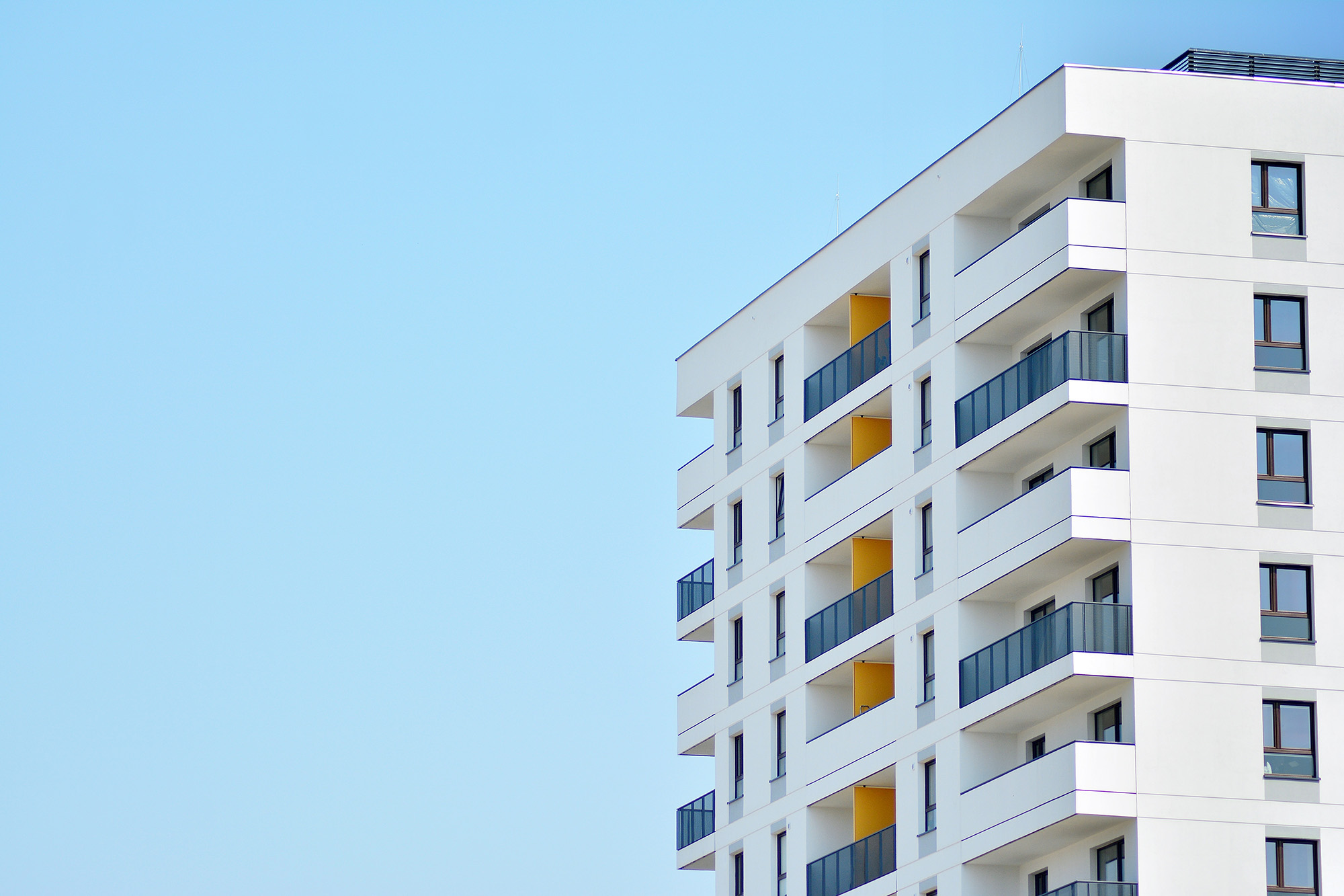 Fragment of a modern residential multifamily building