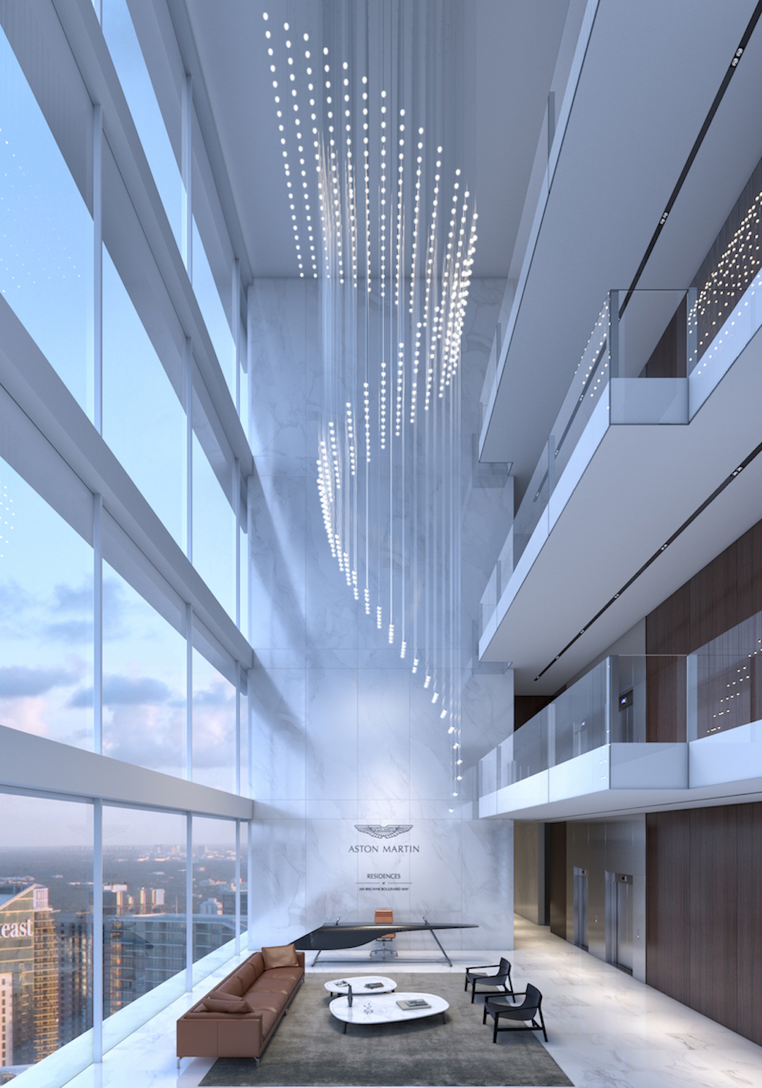 Aston Martin Residences sky lobby reception