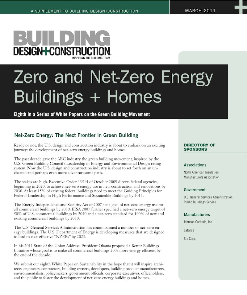 BD+C's 2011 White Paper: Zero and Net-Zero Energy Buildings + Homes