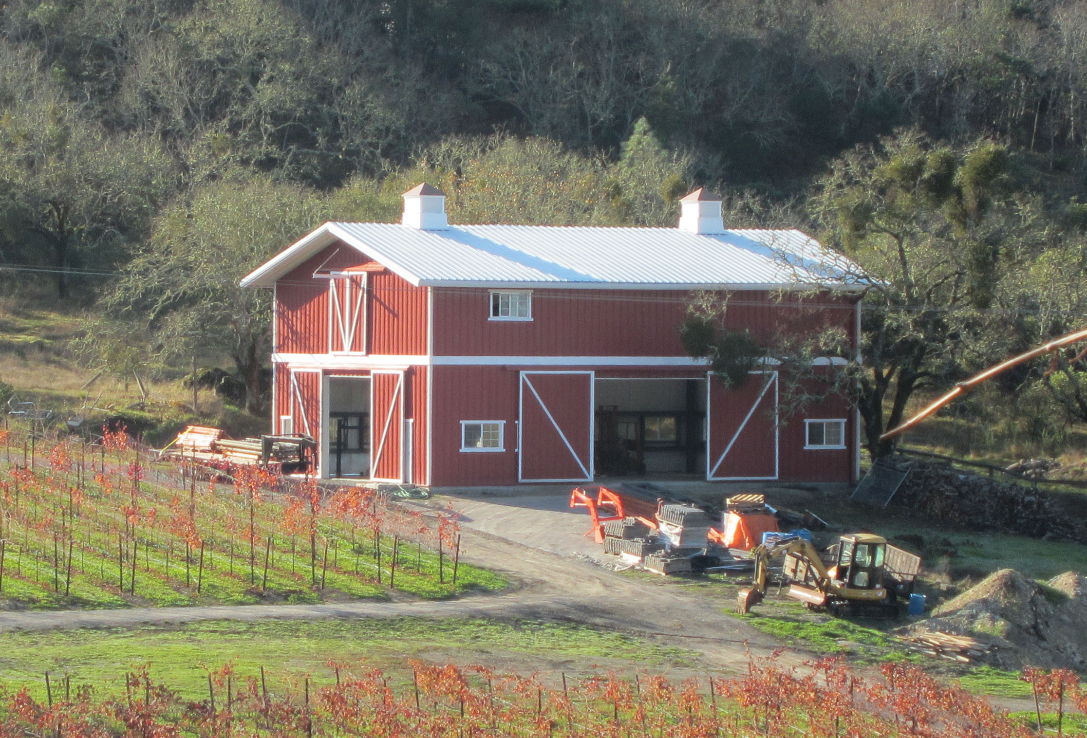 Completed in 2012, a 2,100-sf custom metal building serves as a maintenance and 