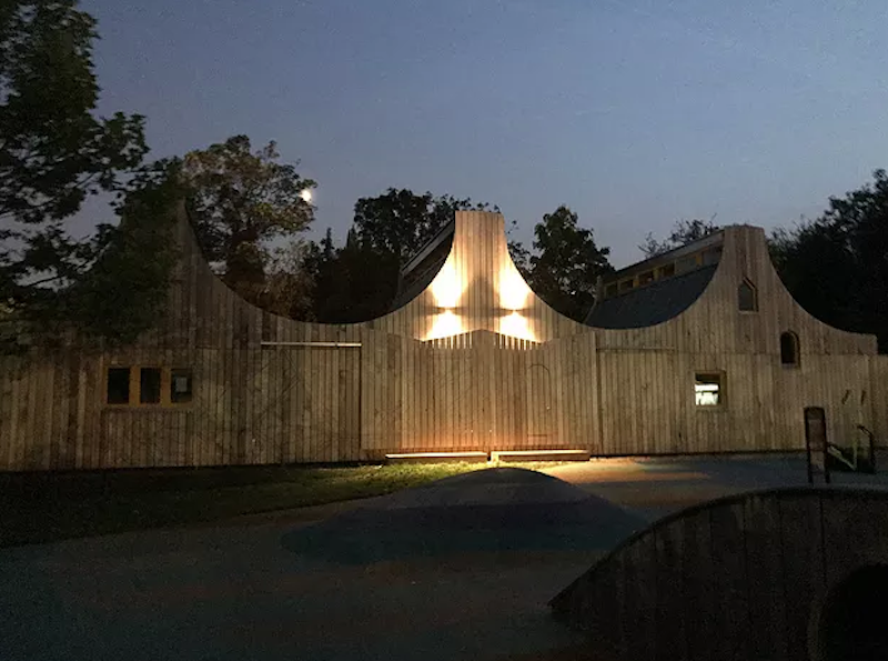 Belvue woodlands classrooms at night