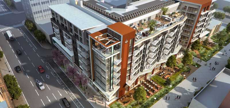 A new mixed-use building in downtown Long Beach, Calif., will have 189 apartments.