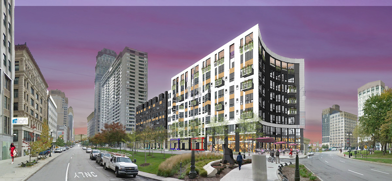 CBD Detroit exterior rendering