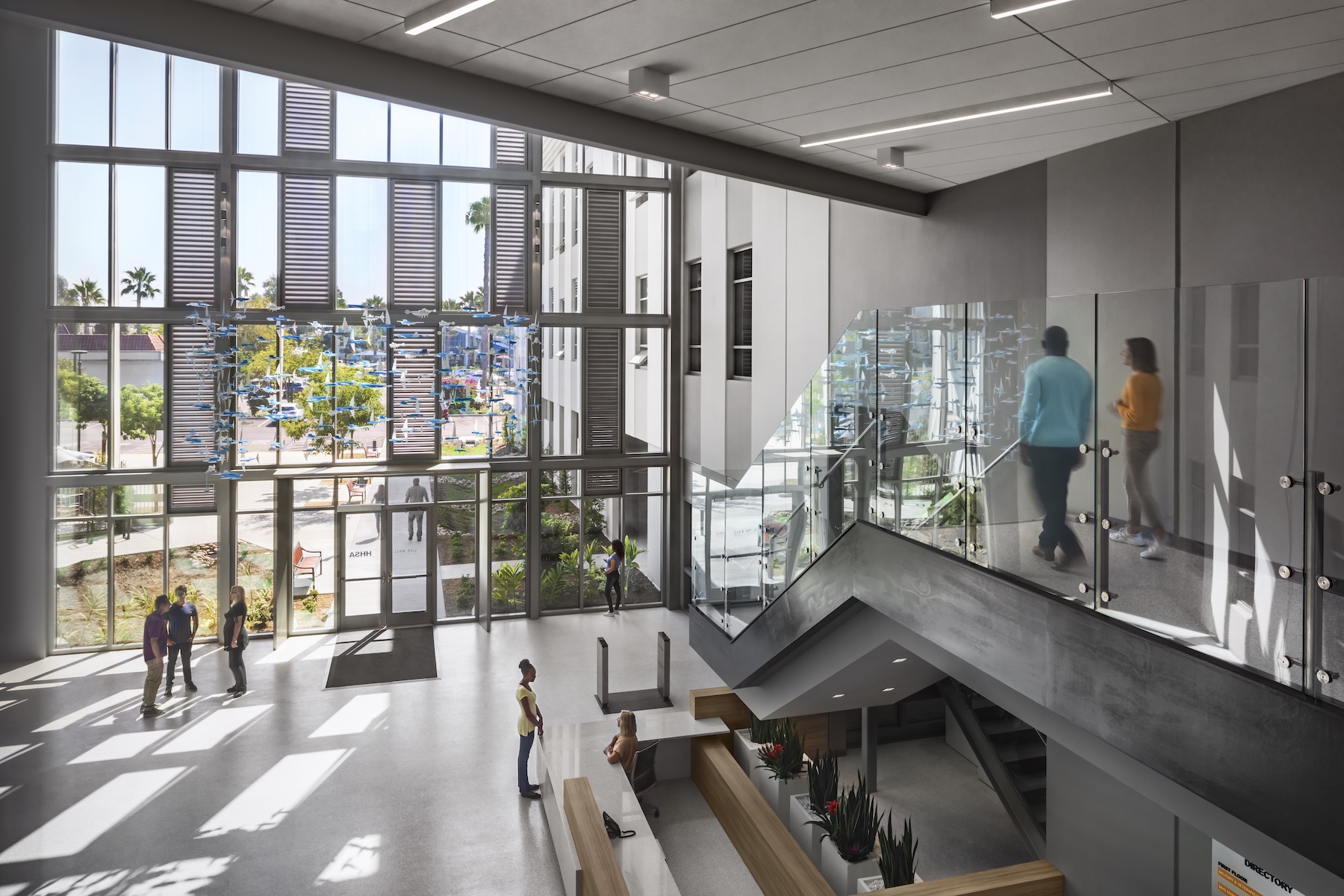 The County of San Diego North Coastal Live Well Health Center's lobby.