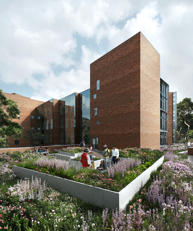 Cal Poly Frost Center exterior and green space