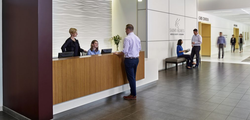 A lobby at a hospital