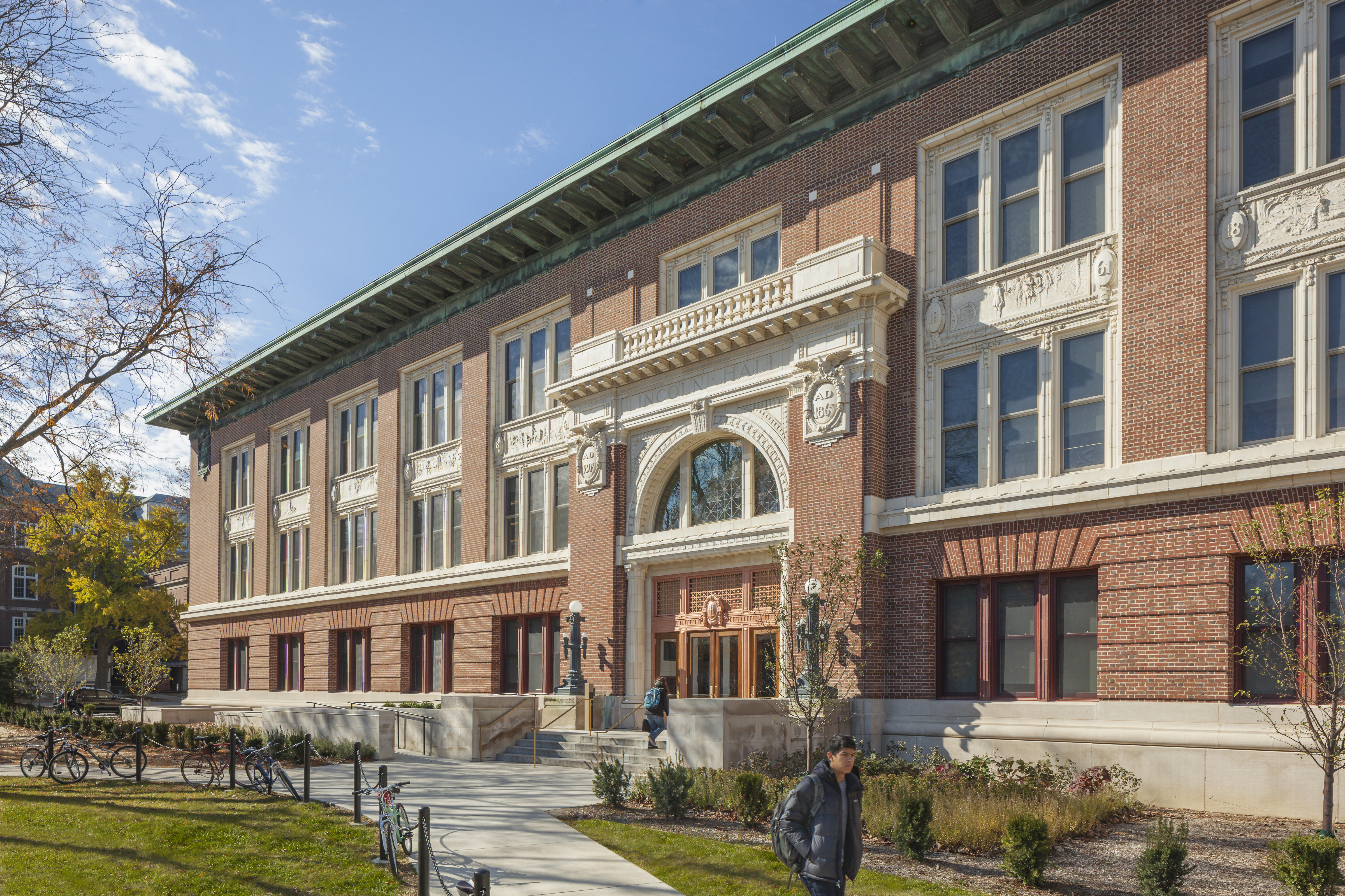 Post-renovation photo of Lincoln Hall on the University of Illinois Urbana-Champaign campus