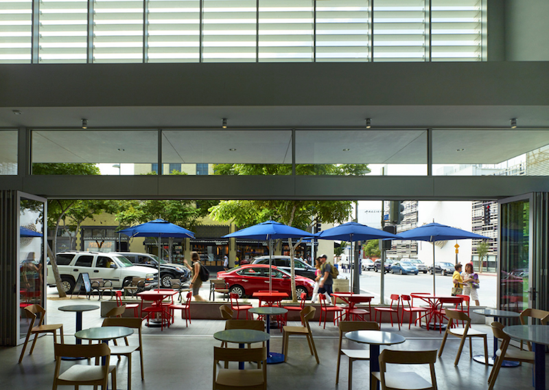 The indoor-outdoor space at Capital One Cafe