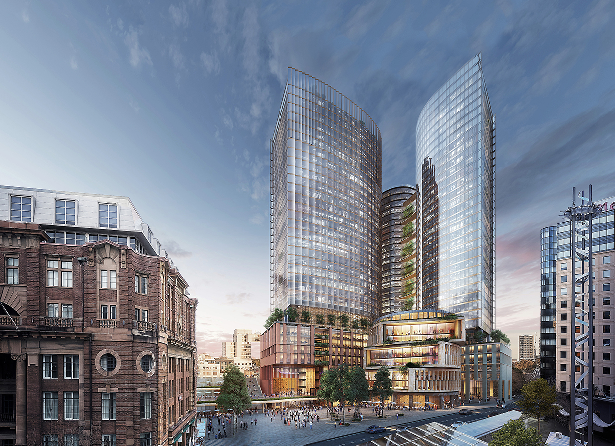 Plans move forward on Central Place Sydney, duel towers with an AI-driven facade system