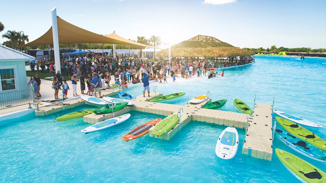 Boats in a crystal lagoon in Tampa, Florida