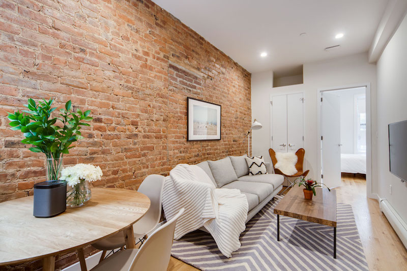 THe kitchen living area in Common Cornelia located in Queens, N.Y.