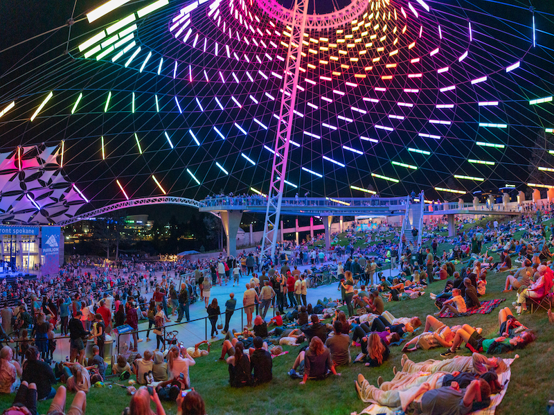 U.S. Pavilion lighting at night