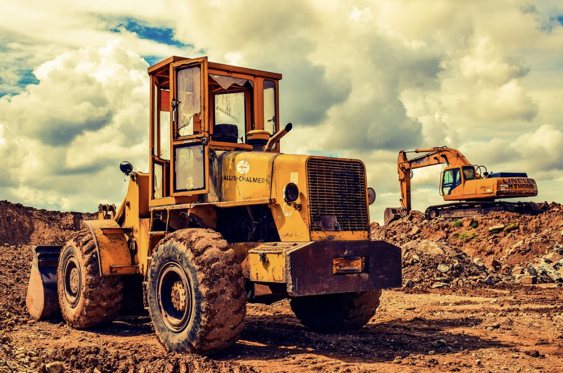 Bulldozer on a construction site