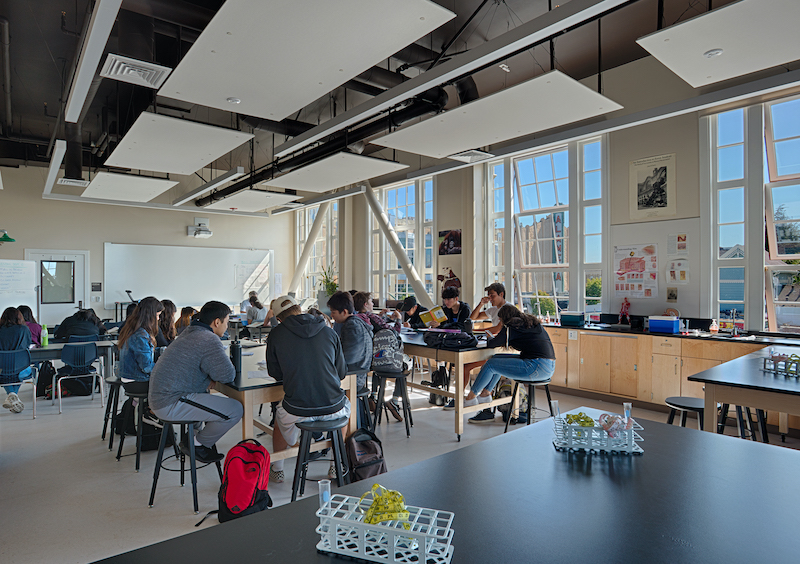 One of 11 sciences labs added during the school's reconstruction.