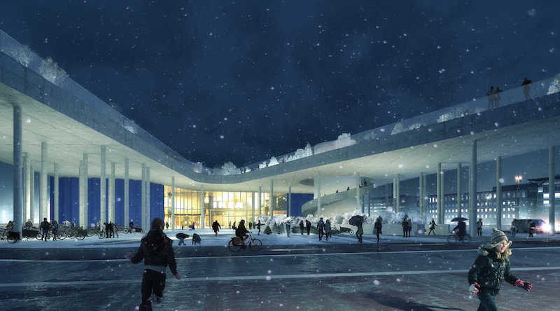 A rendering of the Copenhagen IKEA designed by Dorte Mandrup Architects