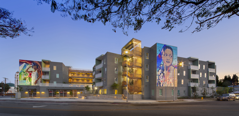 Florence Mills Apartments exterior murals