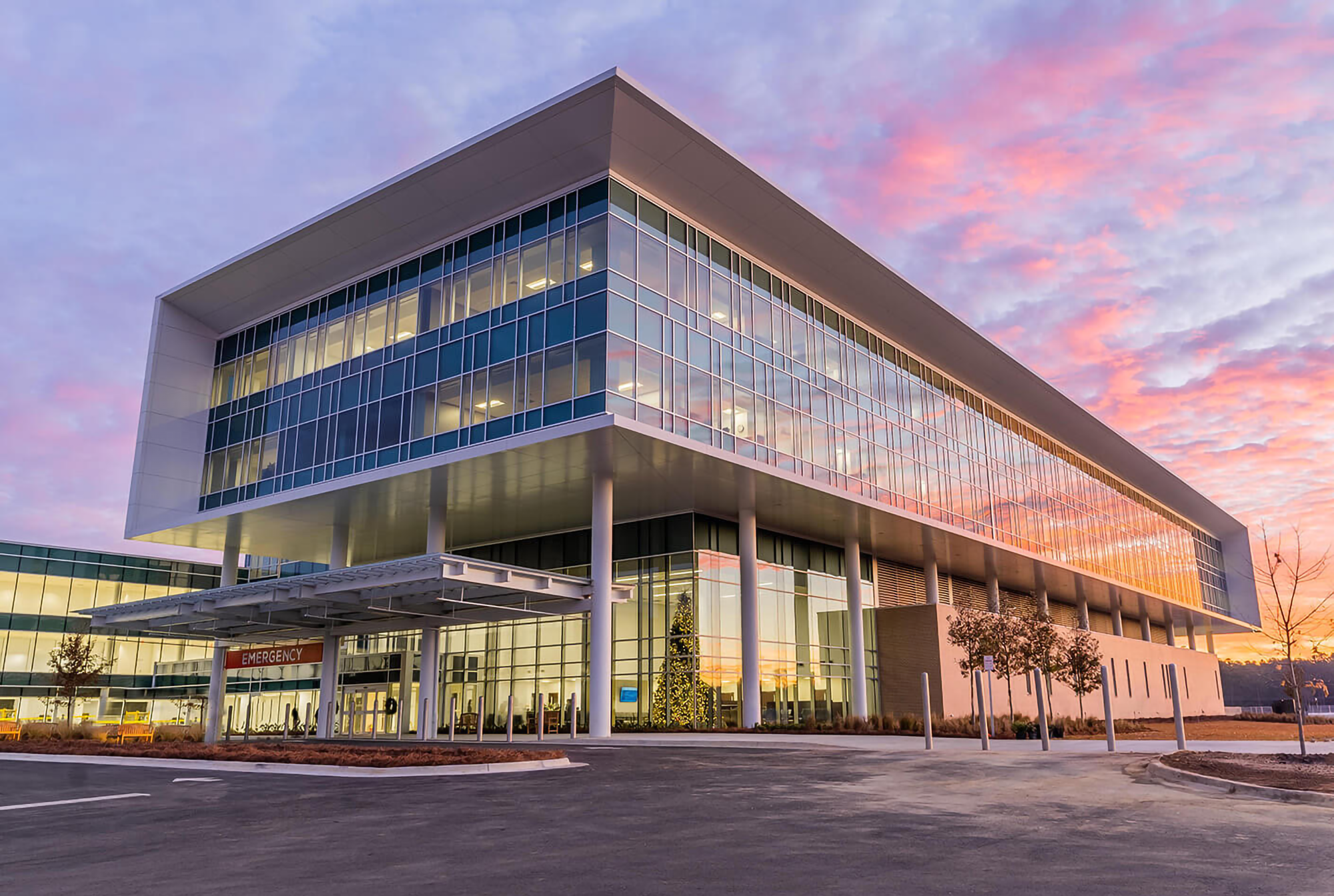 Tift Regional Medical Center exterior at sunset