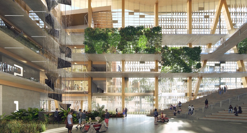 Plants and water in the atrium of ISTB-7