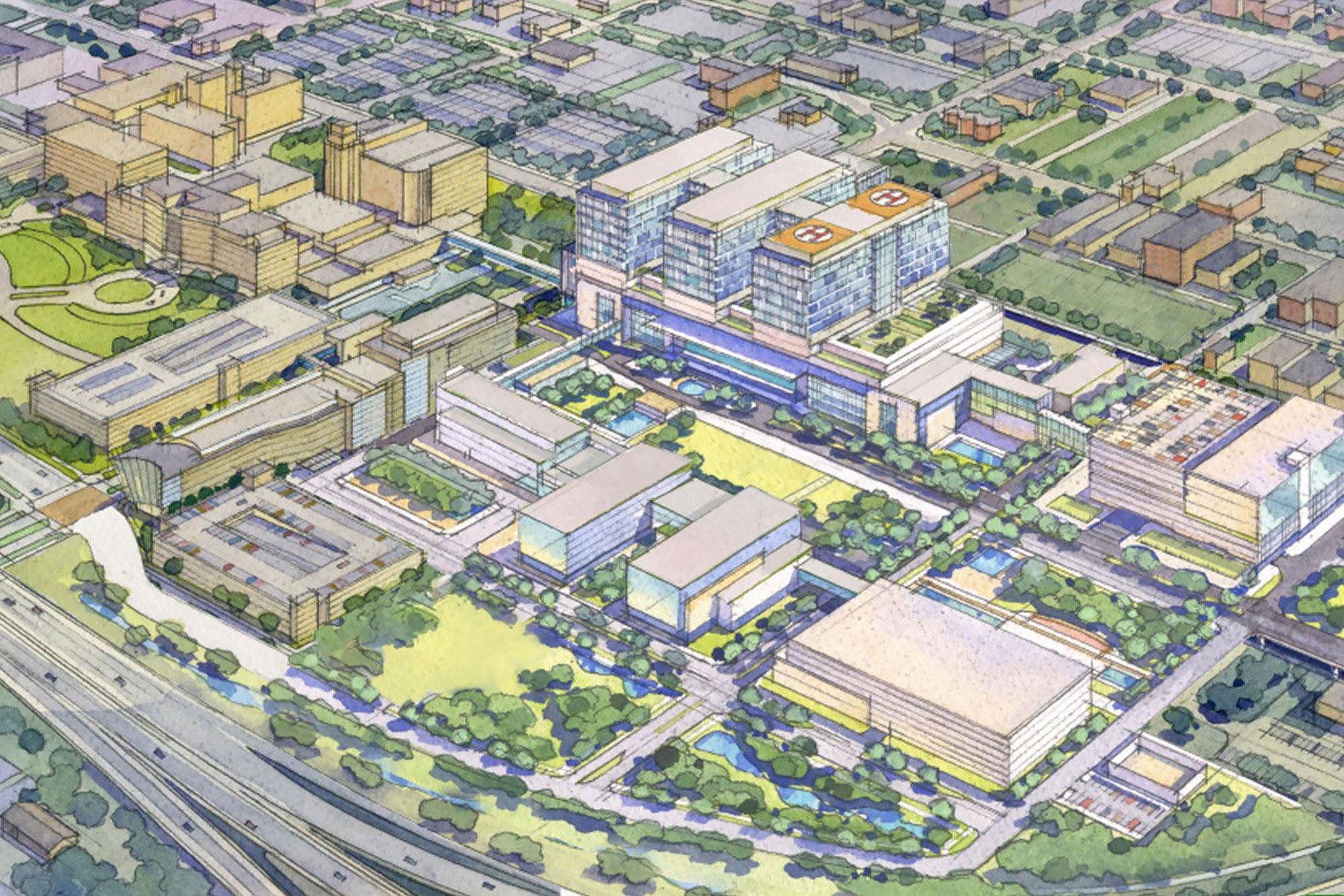 Indiana University Health Campus drawing