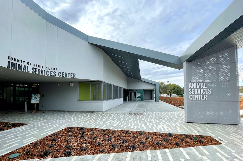 The entrance to the Santa Clara Animal Services Center in California