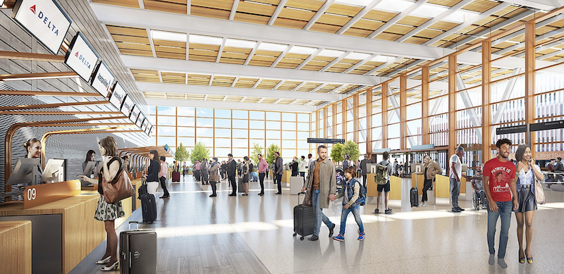 KC International Airport Terminal ticketing counters