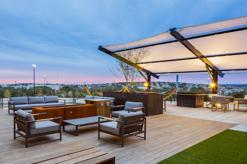 Kebony wood used in the Yeti outdoor terrace