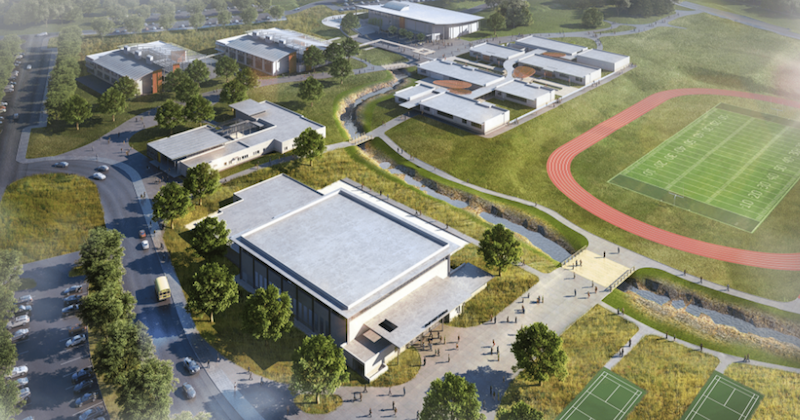 Aerial rendering of Kihei High School