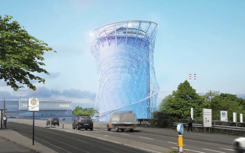 A rendering of the reimagined energy tower in Heidelberg from LAVA