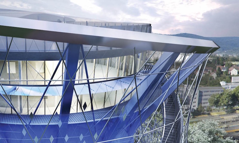 A close-up of the roof space included in the energy tower in Heidelberg from LAVA