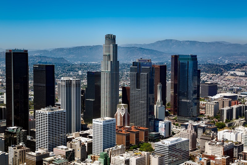 The downtown LA skyline