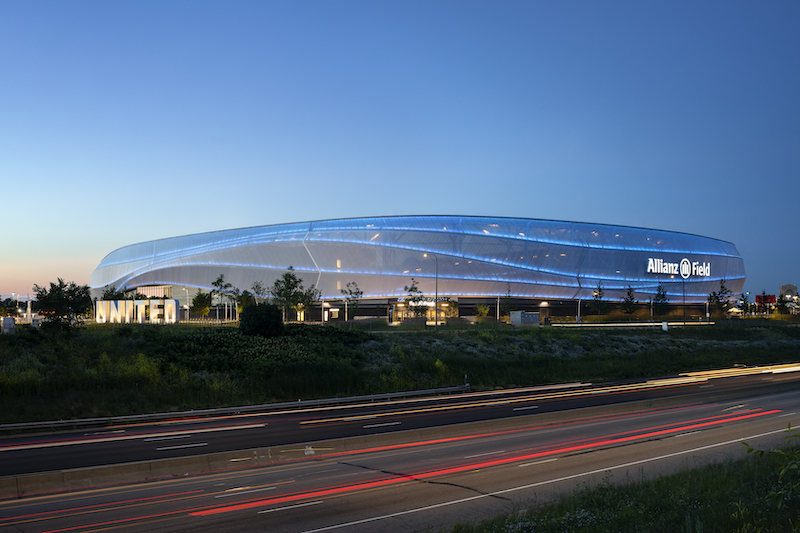 Allianz Field exterior at night