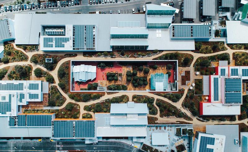 Aerial view of MPK 21 green roof