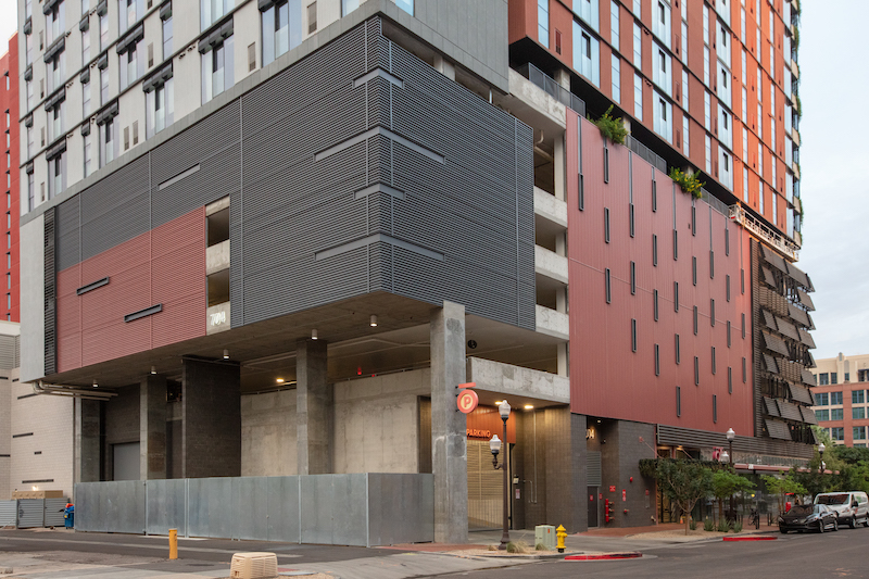 PETERSEN panels at Arizona State University student housing parking garage, in Tempe.