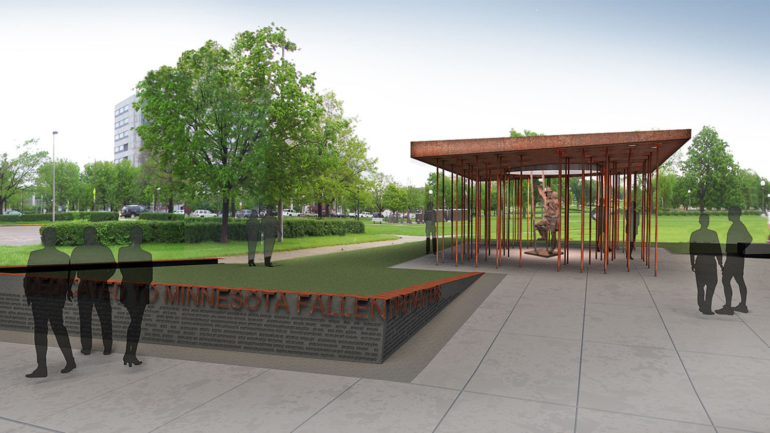 The 6,000-square-foot Minnesota Fallen Firefighters Memorial incorporates severa