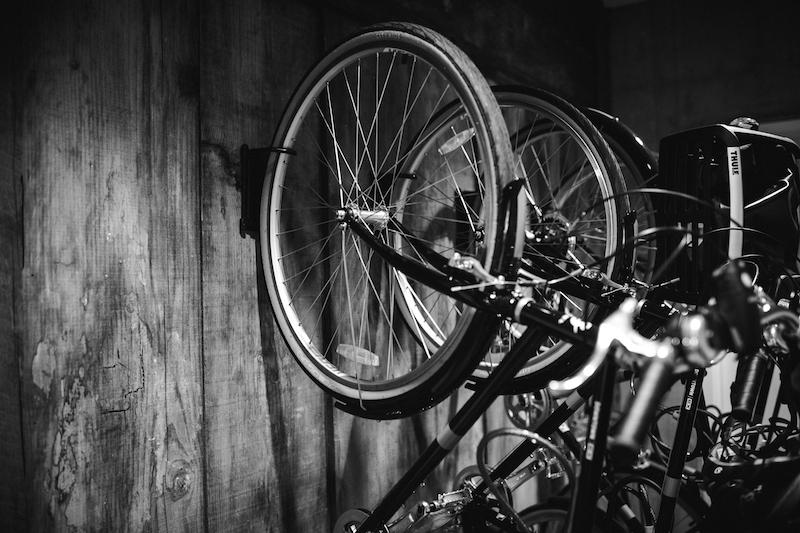 Bike rack made from repurposed wood at Mortenson Construction's new office