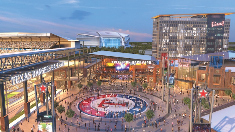 A rendering of the Texas Live! development